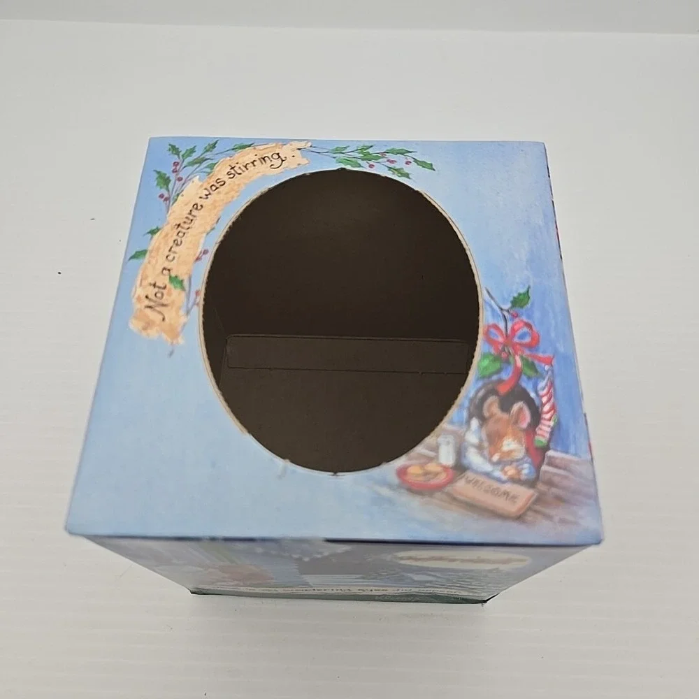 1992 Vintage Christmas Santa Claus Kleenex Box Empty Holiday Decor USA Made